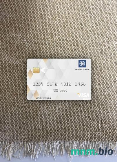 Greece Alpha bank visa obciążyć card wygląd fotograficzny skan PSD + zdjęcie